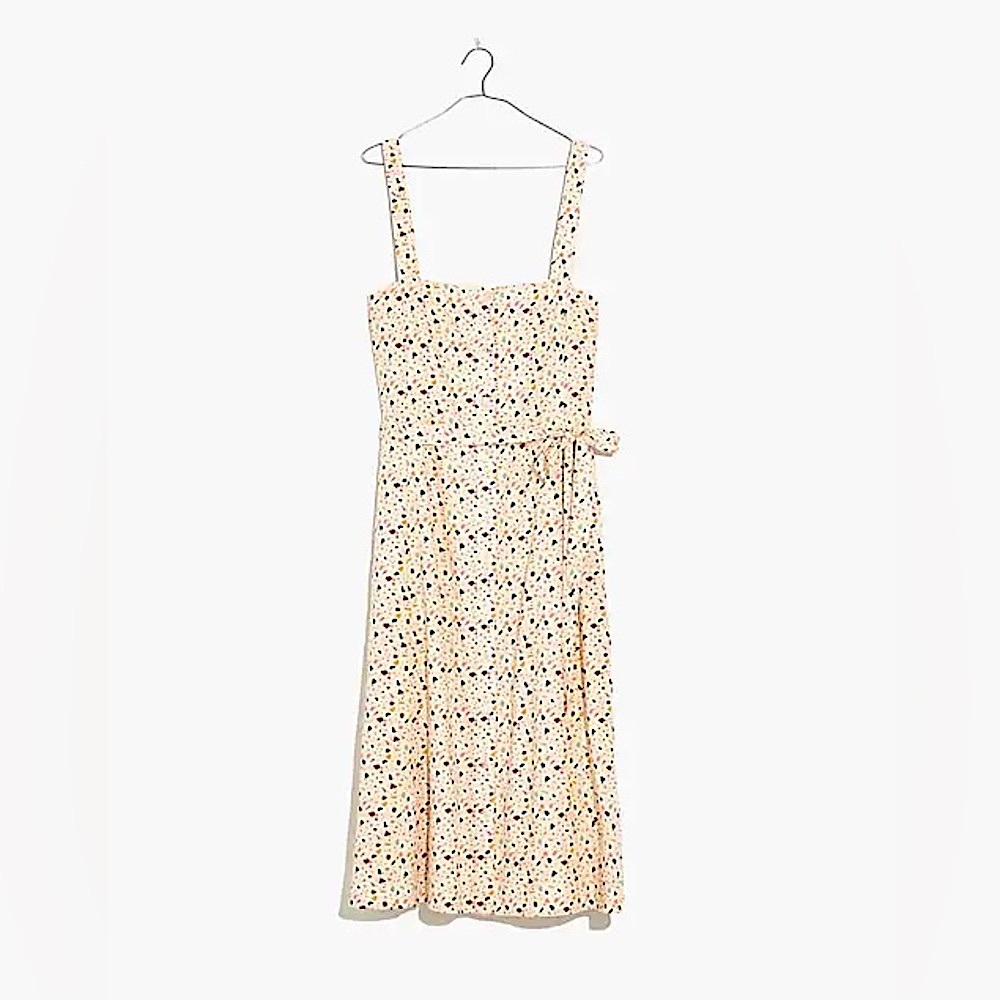 Madewell Square-Neck Tank Midi Dress in Terrazzo